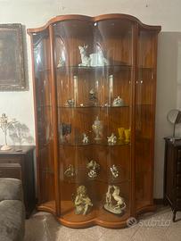 Cristalliera legno massello e cristallo