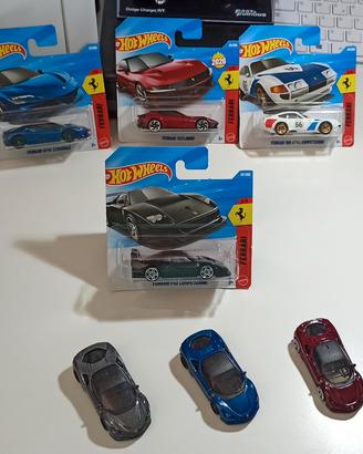 Lotto Hot Wheels Ferrari 4 in blister+3 sciolte