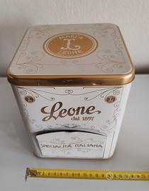 scatola porta caramelle latta Leone con dispenser