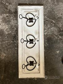 Appendiabiti shabby chic ristico bianco