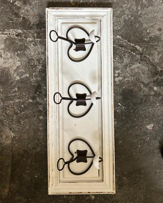 Appendiabiti shabby chic ristico bianco