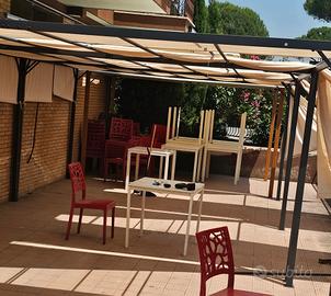 Gazebo 3x3 o 3x4 Telo Scorrevole Nero o Bianco New