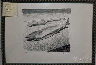 Litografia SU PIETRA GRASSELLI STEFANO 35X50