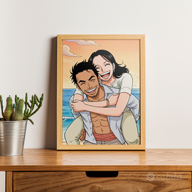 Ritratto personalizzato cartoon manga idea natale