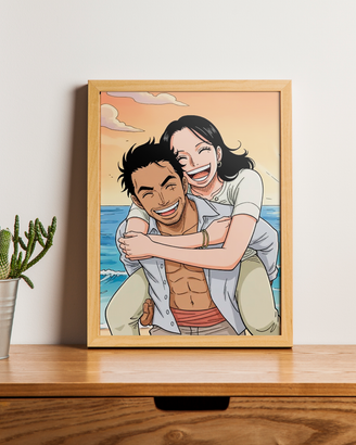 Ritratto personalizzato cartoon manga idea natale