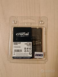 Crucial 64GB (2x32GB) DDR5-4800 SODIMM CL40