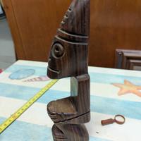 Statuetta Decorativa MOAI - Legno Esotico Scurito 