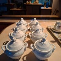 Zuccheriere porcellana 8 tazze con coperchio