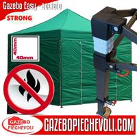 Gazebo 3x3 verde antifiamma pieghevole ignifugo