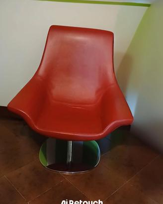 Poltrona girevole, in pelle, Bontempi casa