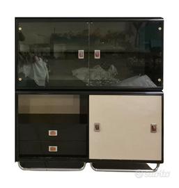 Credenza vintage laccata nera di Guido Faleschini