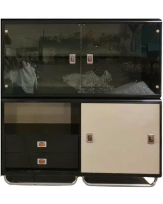Credenza vintage laccata nera di Guido Faleschini