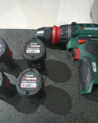 Trapano e batterie 12v parkside 