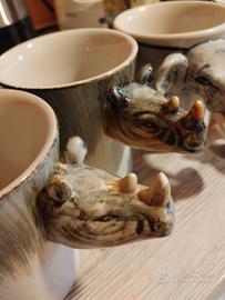 4 tazze a forma di animale 