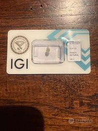 Diamante naturale Certificato IGI 0,31Ct