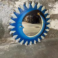 Specchio rotondo luna blu