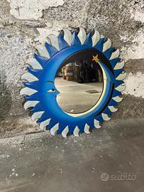 Specchio rotondo luna blu