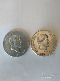 Monete argento varieta ferdinando ii di borbone