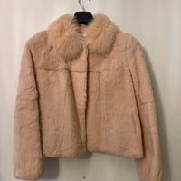 Pelliccia vera in Lapin rosa taglia S donna
