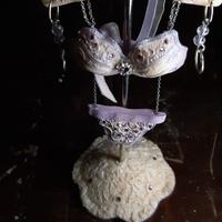 Manichini intimo porta orecchini nuovi rosa e viol