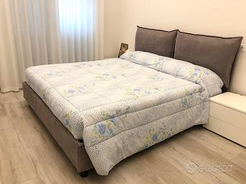 Letto matrimoniale con contenitore e materasso