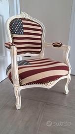 Poltrona barocca per bambini bandiera americana 