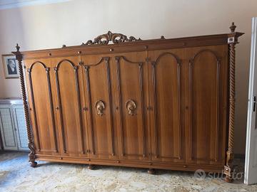 Camera da letto legno pregiato intagliato 6 pezzi