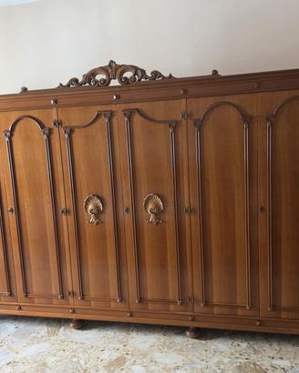 Camera da letto legno pregiato intagliato 6 pezzi