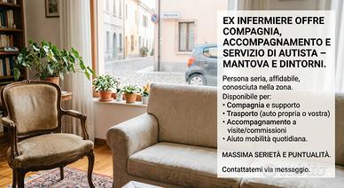 Ex infermiere offre compagnia e sevizio autista 