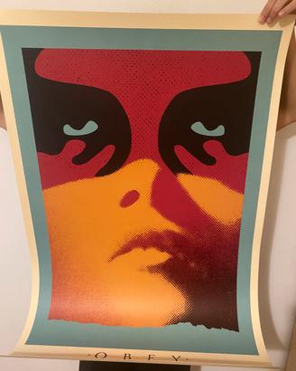 Manifesto Obey firmato da Shepard Fairey a mano
