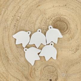 Set di 6 Gigli in porcellana bianchi