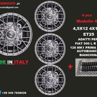 Cerchi RAY crome 4,5x12 4x190 fiat 500 l f r
