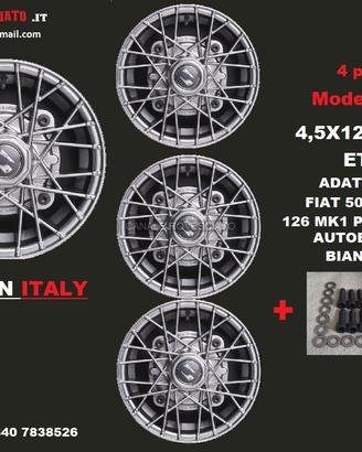 Cerchi RAY crome 4,5x12 4x190 fiat 500 l f r