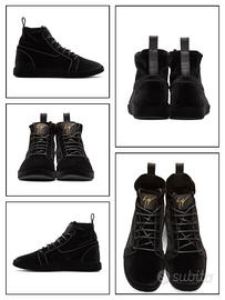 GIUSEPPE ZANOTTI BLACK VELVET GRUBER SOCK SNEAKERS