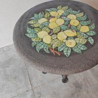 tavolino pietra lavica 48cm con limoni.