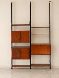 Libreria terra-cielo modulare teak vintage