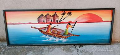 Quadro dipinto a mano etnico