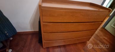 cassettiera 4 cassetti colore ciliegio