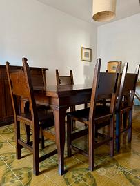Tavolo estensibile legno massello + 6 sedie