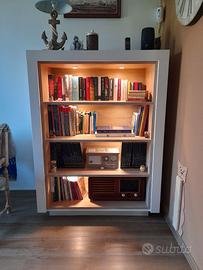 COPPIA DI LIBRERIE IN LEGNO CON LED