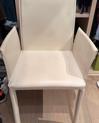 Set 4 sedie di design in vero cuoio rigenerato