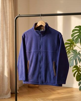 Lotto, pile vintage, blu, uomo, L, full zip