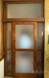 Porta  a vetri scorrevole fatta a mano. 150x270