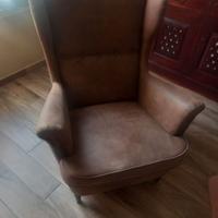 poltrona in alcantara marrone, più foder