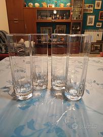 Set 4 bicchieri whisky cristallo Pianta ottagonale