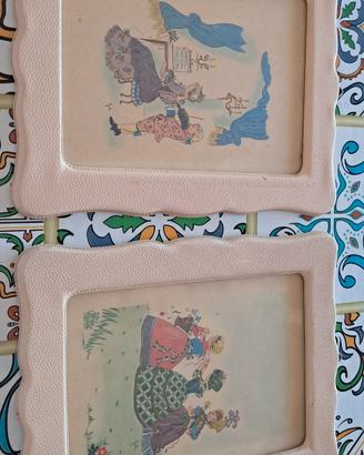 Quadretti vintage in similpelle 