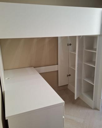 IKEA Letto a soppalco + scrivania e armadio