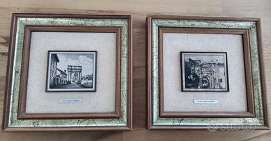 Coppia quadri vintage Belluno Argento 800