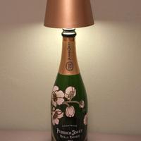 Belle Époque bottiglia lampada led dorata 
