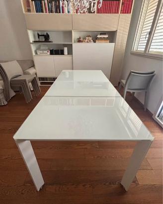 Tavolo allungabile Bontempi in vetro Ultra White